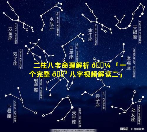 二柱八字命理解析 🌼 「一个完整 🐳 八字视频解读二」